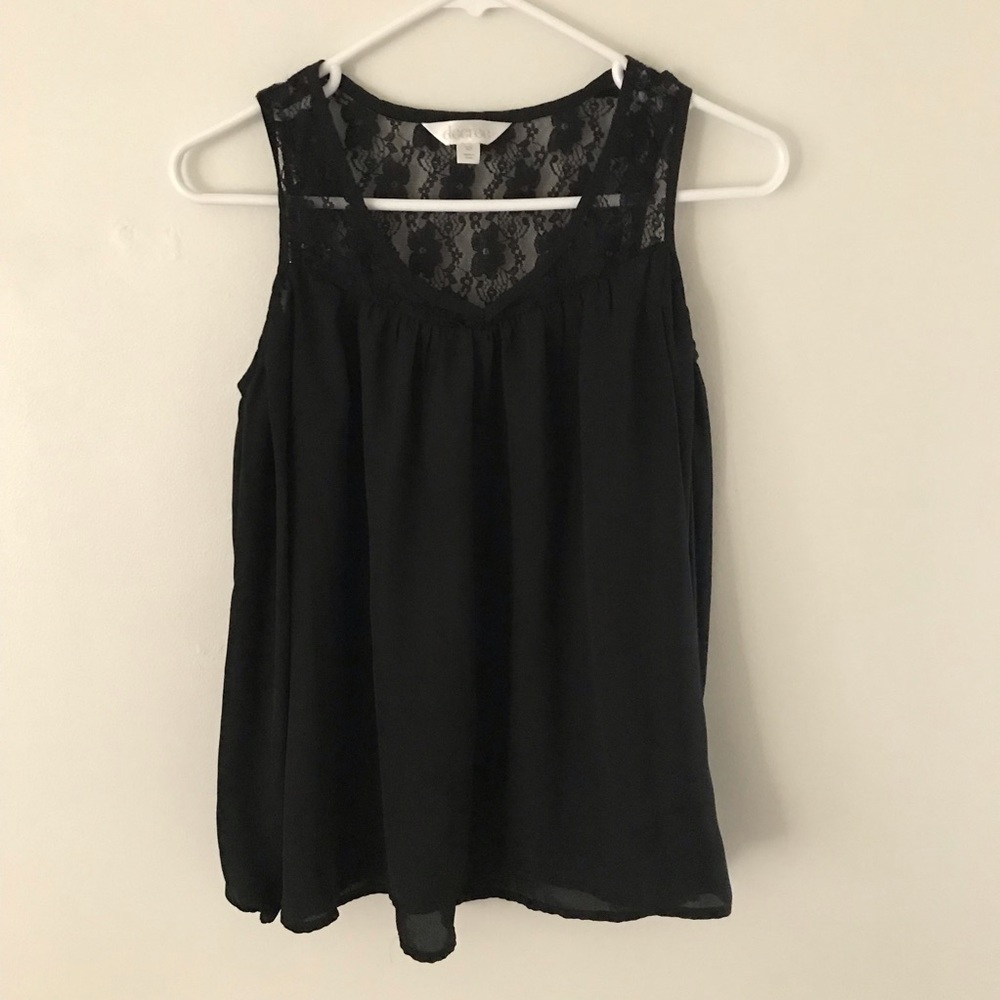 Decree Black Lace Cold Shoulder Top